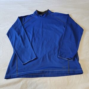 REI Microfleece Mock Turtleneck Men's Size Large Long Sleeve Baselayer Blue